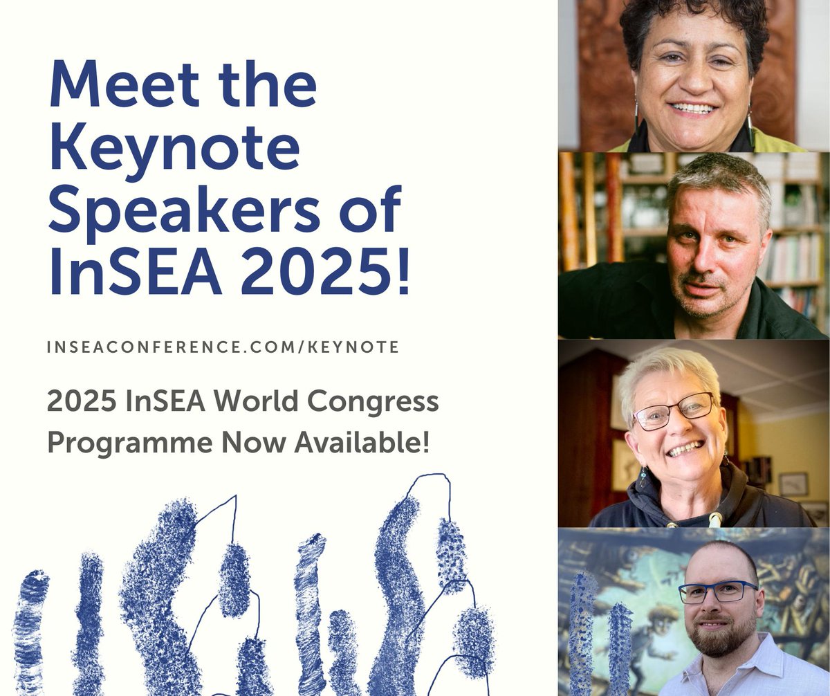 Meet the Keynote Speakers of InSEA 2025! Starting July 21 in Olomouc, the congress will begin with a powerful keynote. From Māori cultural revival to community advocacy and indie game design, our speakers will guide us through truly #UnexpectedTerritories.
#InSEAcongress2025