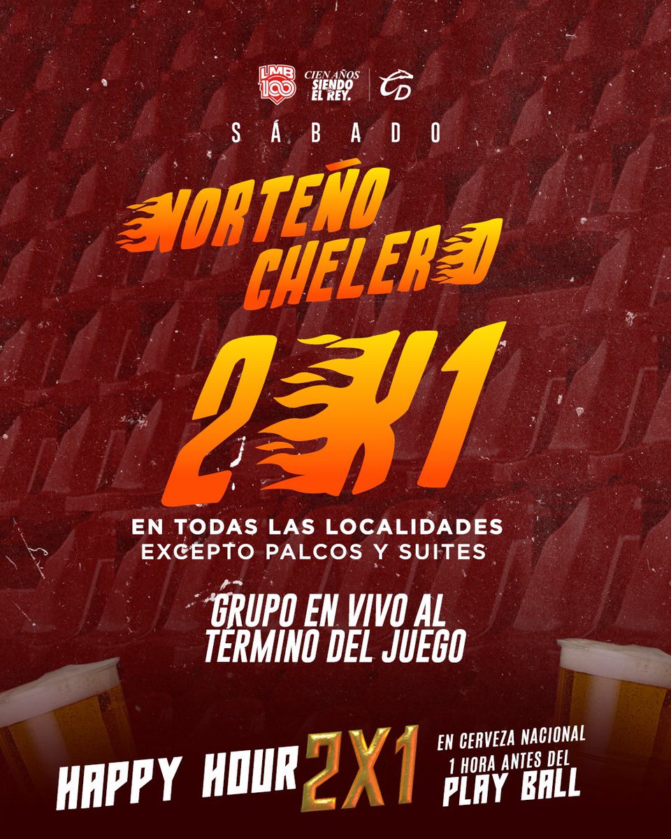 🔥⚾ ¡El diamante se enciende y la emoción no se detiene!
Este segundo juego de la serie entre Caliente de Durango y Tijuana promete ser inolvidable… y trae promo especial para que nadie se quede fuera.

📣 Corre la voz entre la banda beisbolera:
¡Es momento de apoyar al equipo!