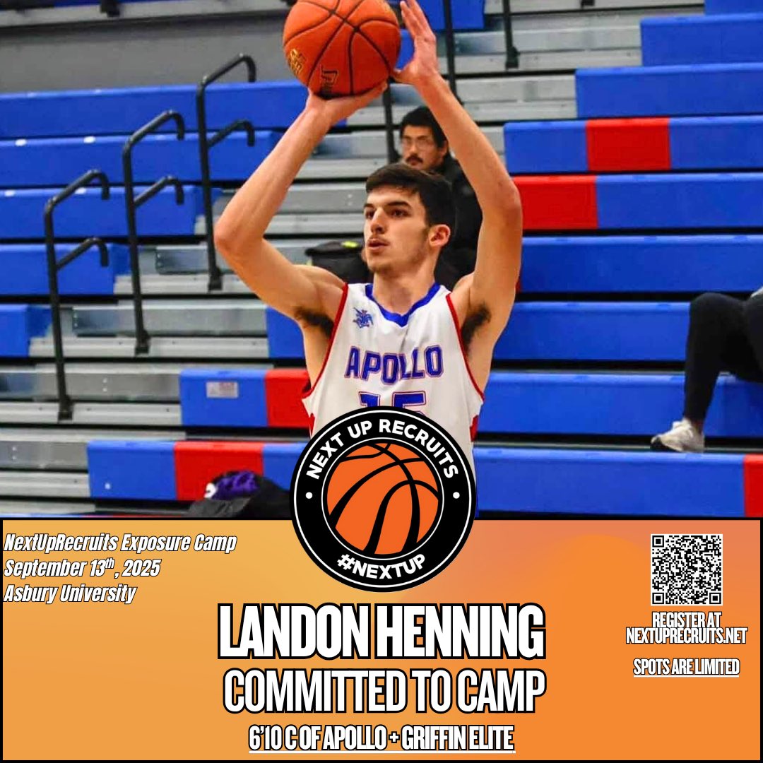 2027 - 6’10 C Landon Henning (<a href="/LandonHenn66460/">Landon Henning</a>) of Apollo / <a href="/GriffinEliteAAU/">Griffin Elite AAU</a> has registered for our Exposure Camp at Asbury U on September 13th. 

One of the top bigs in KY regardless of class. Plays above the rim, and blocks everything. 

Register Here: nextuprecruits.sportngin.com/register/form/…