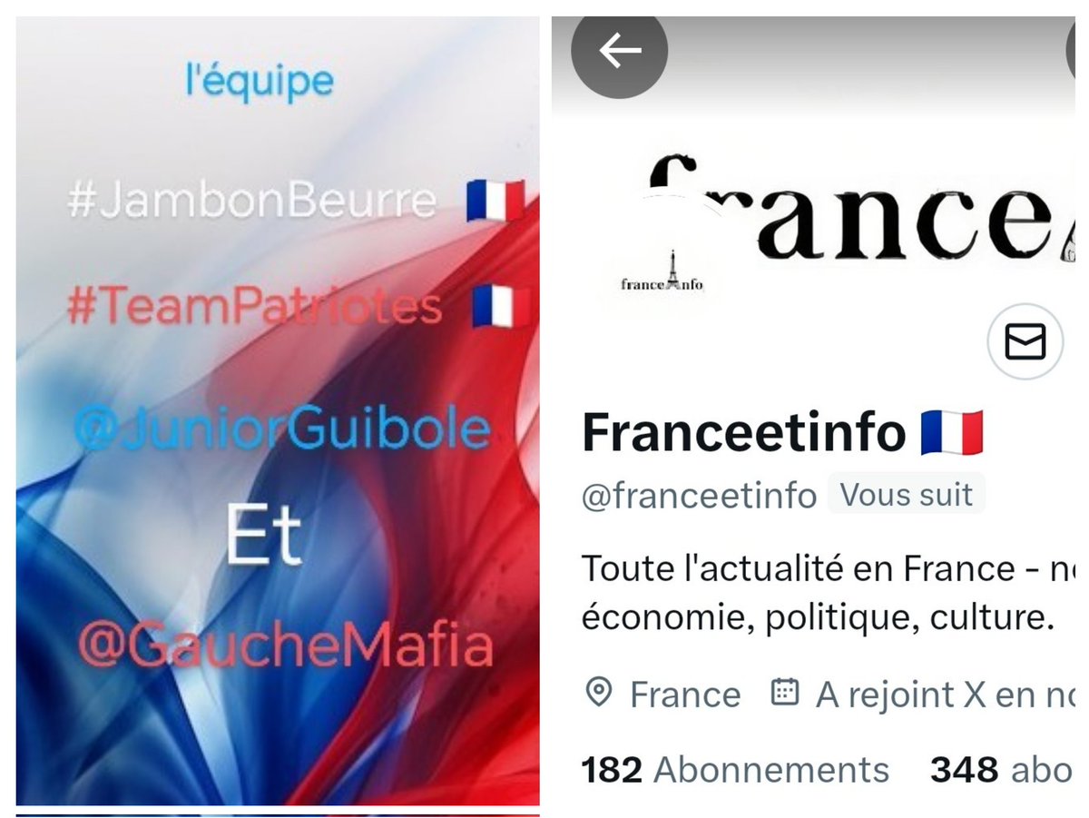 🇨🇵 Dédé 🇫🇷♿ (@juniorguibole) on Twitter photo INFO🚨 Merci de partager !🚨
Mes amis abonnés😉
Ainsi que l'équipe #JambonBeurre #TeamPatriotes 🇨🇵
Notre ami <a href="/franceetinfo/">Franceetinfo 🇫🇷</a> 👍
Aurait besoin d'un petit coup de pouce pour grossir sa TL!🥳
Et ainsi lui donner plus de visibilité ! Merci de vous abonner à lui !🙏
Et n'oubliez INFO🚨 Merci de partager !🚨
Mes amis abonnés😉
Ainsi que l'équipe #JambonBeurre #TeamPatriotes 🇨🇵
Notre ami <a href="/franceetinfo/">Franceetinfo 🇫🇷</a> 👍
Aurait besoin d'un petit coup de pouce pour grossir sa TL!🥳
Et ainsi lui donner plus de visibilité ! Merci de vous abonner à lui !🙏
Et n'oubliez
