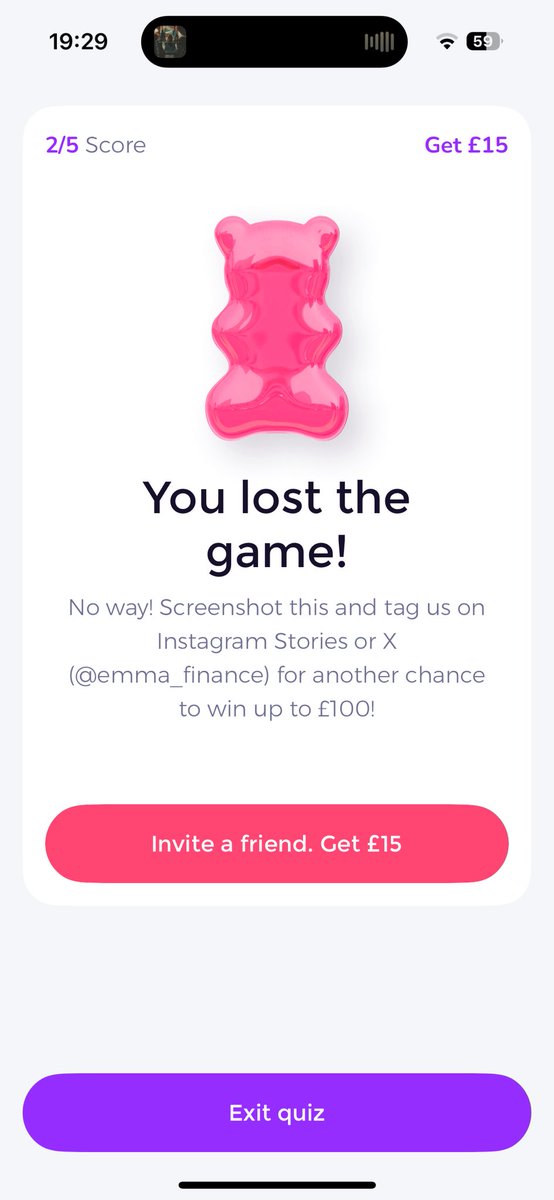 katiefield01's tweet photo. Stupidly clicked the wrong answer I knew the right one 😂😭@emma_finance https://t.co/hHl8VJMwAF