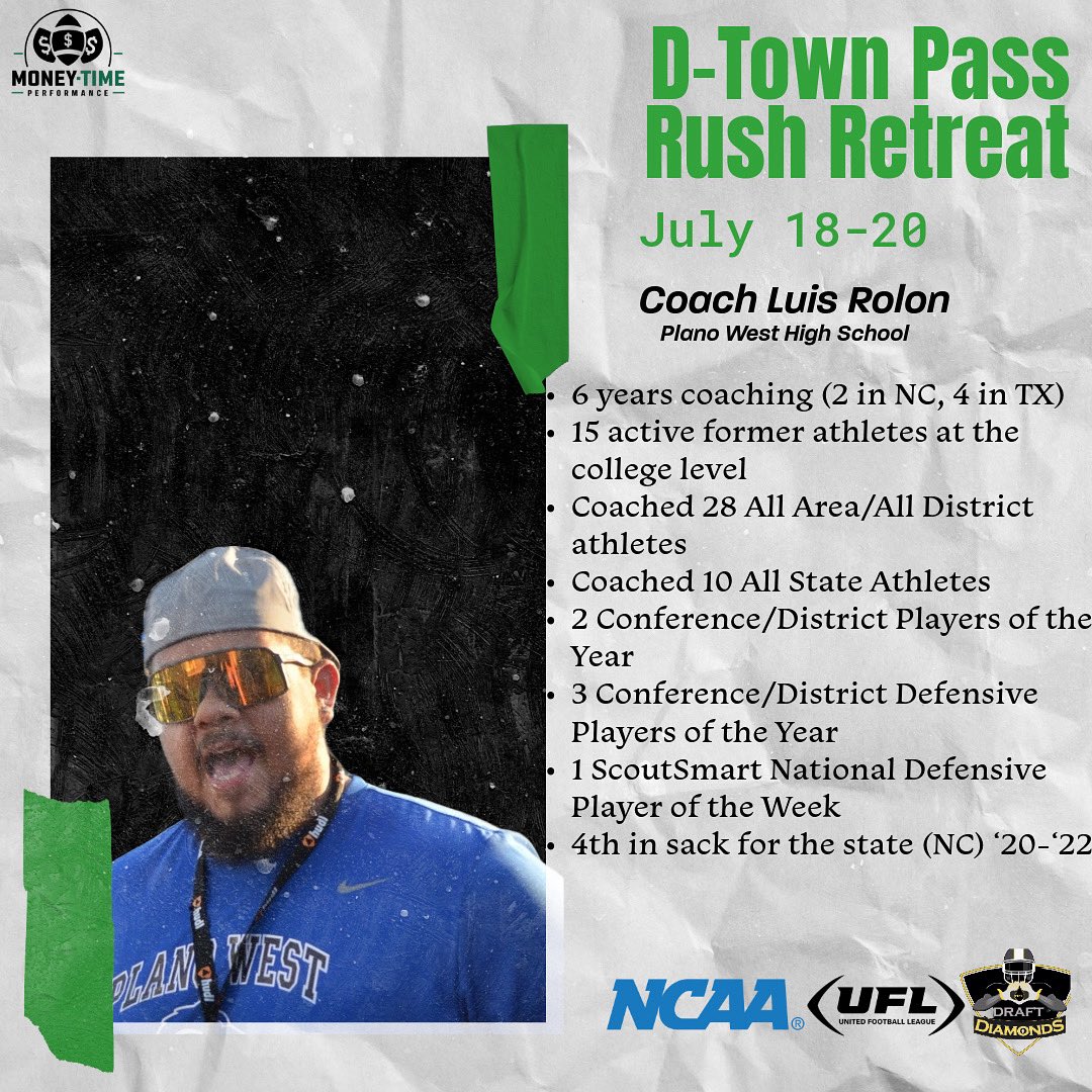 Big welcome to Coach <a href="/coach_lrolon70/">Coach Ro</a> from Plano West! 💪🔥 Honored to have him join us at the First Annual D-Town Pass Rush Retreat — where elite minds meet in the trenches. Let’s get to work! 🏈 #DTownPassRush #TrenchWork #PlanoWest #PassRushRetreat #CoachUp