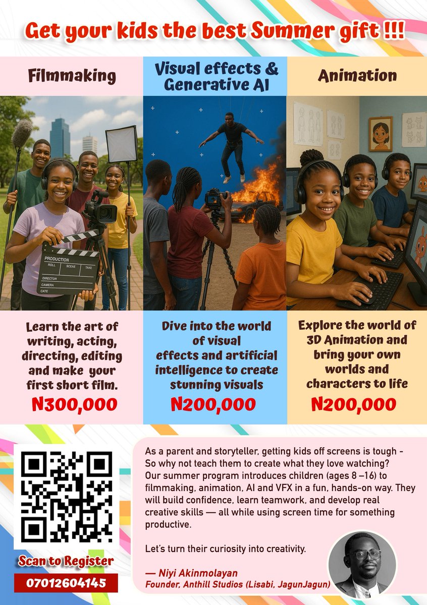 Limited Slots Left!
This summer, let your child’s creativity shine!
Join the ultimate filmmaking, VFX/AI, and Animation adventure.

Register now at anthillfamily.com before it’s too late!