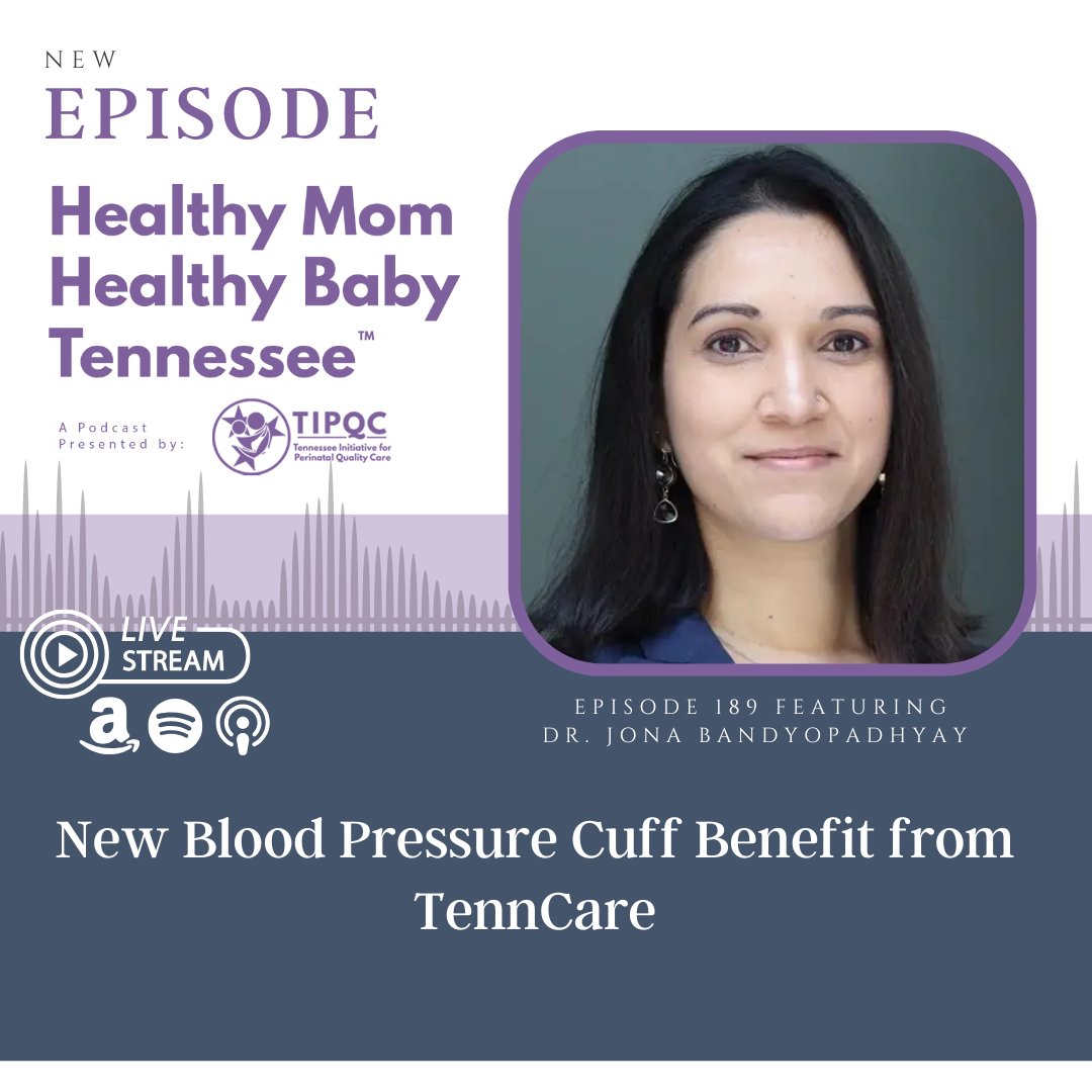 New Healthy Mom Healthy Baby Podcast EO: 189 New Blood Pressure Cuff Benefit for TennCare Pregnant Women with Dr. Jona Bandyopadhyay
tipqc.org/podcast-health…
#TIPQC #TennCare #preeclampsia