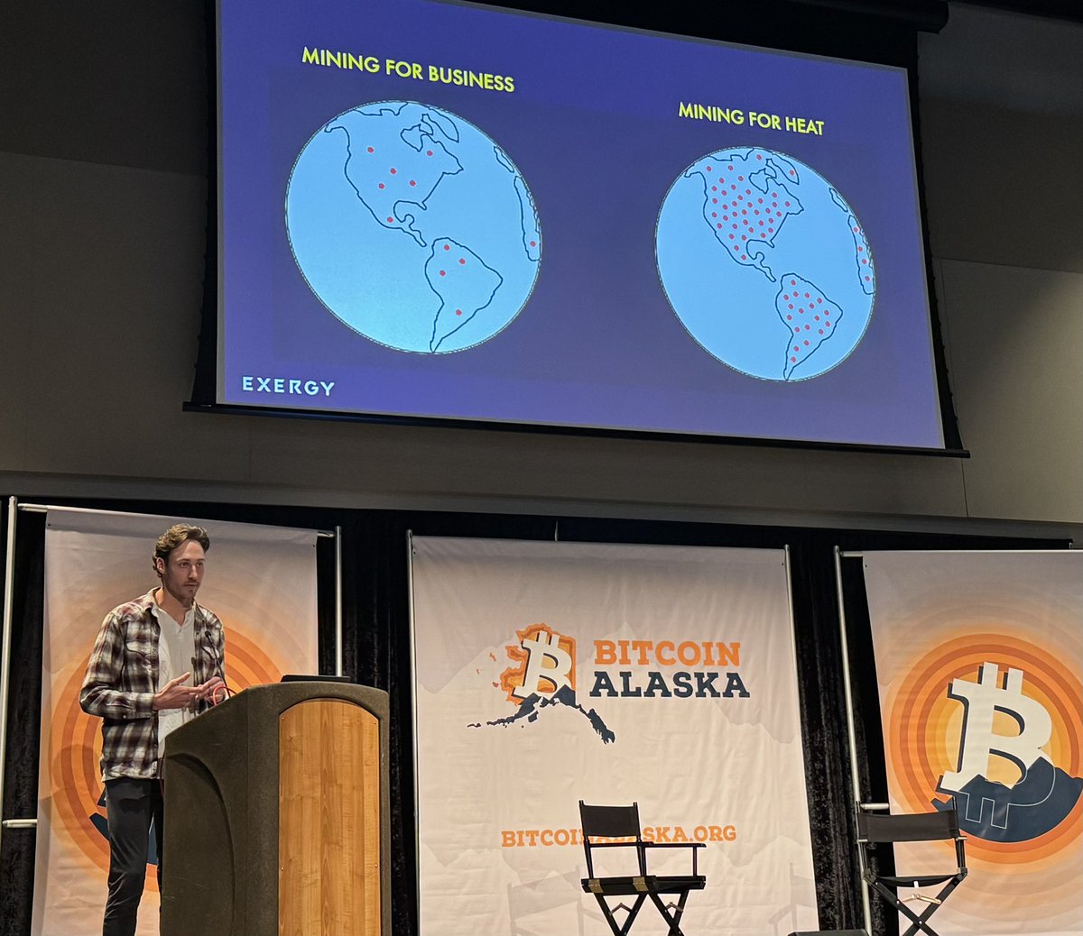 Alex Gladstein 🌋 ⚡ (@gladstein) on Twitter photo Great talk by <a href="/tylerkstevens/">Tyler Stevens ⚡️🔥</a> in Juneau
Key point: half of world’s electricity is spent on heat; half of that is “comfort heat” (same temp as Bitcoin mining)
If just 1% of comfort heat was generated by miners, it would triple (!) global hashrate
Amazing way to decentralize! Great talk by <a href="/tylerkstevens/">Tyler Stevens ⚡️🔥</a> in Juneau
Key point: half of world’s electricity is spent on heat; half of that is “comfort heat” (same temp as Bitcoin mining)
If just 1% of comfort heat was generated by miners, it would triple (!) global hashrate
Amazing way to decentralize!