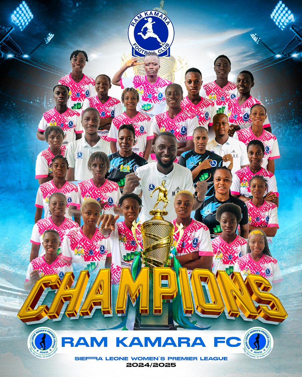 morrisjr88's tweet photo. Sierra Leone’s #RamKamaraFC booked their spot to the #CAFWomenChampionsLeague qualifiers after winning the 2024/2025 Sierra Leone Women’s Premier League.
#SLWPL
#RamKamaraFC
#CAFChampionsLeague https://t.co/H8Xg5mHdxO
