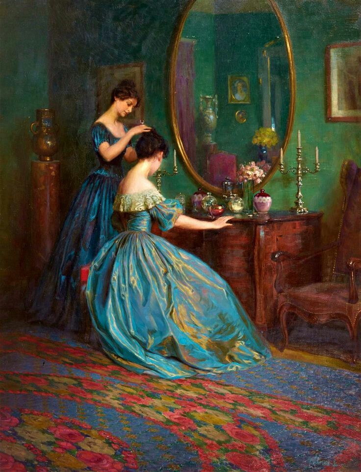 🎨Viktor Schramm (1865–1929)
"Preparing for the Ball" 1900