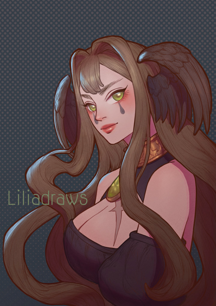 First Artfight attack of this year! 
I got so distracted by her long hair 💓I forgot she had wings (I never draw wings) haha  

#artfight #artfight2025 #TEAMCRYSTALS