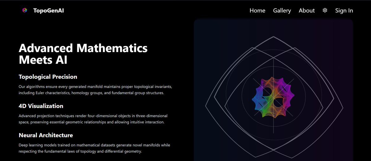 TopoGen_AI's tweet photo. Our AI is getting smarter every day  and the platform is improving right alongside it.
We’re constantly refining the website, testing features, and preparing everything for public access.
Soon, you’ll be able to explore and collect brand-new 4D NFTs, each one generated by our custom AI engine  mathematically unique, visually stunning.

And just before we go live...
We’ve prepared a little surprise for our loyal followers  something special to thank you for being early.

More details coming very soon.
Make sure you’re following  you won’t want to miss this.