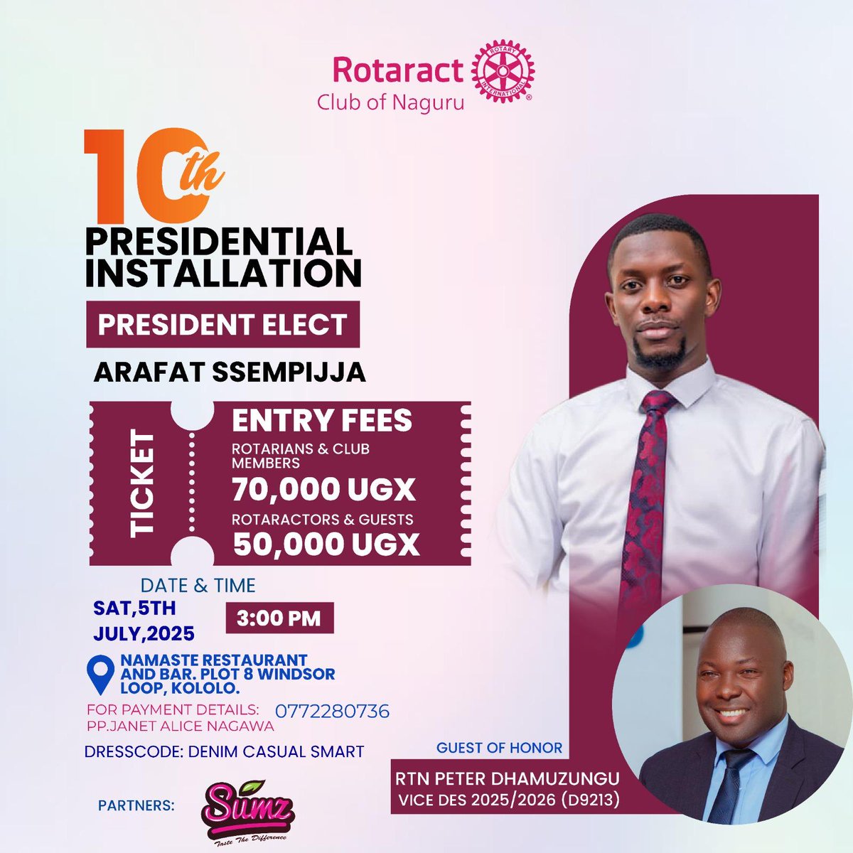 Peter Dhamuzungu (@dhamuzungu_p) on Twitter photo Today, I had The Privilege of Witnessing A Peaceful Installation of <a href="/RctNaguru/">Rotaract Club of Naguru</a> as A Guest of Honour.
To the outgoing President "Mariam", Thank You For Serving Humanity With All Your Heart.
To the Newest President "Arafat," I Wish You Success During Your Tenure.
#Rotaract Today, I had The Privilege of Witnessing A Peaceful Installation of <a href="/RctNaguru/">Rotaract Club of Naguru</a> as A Guest of Honour.
To the outgoing President "Mariam", Thank You For Serving Humanity With All Your Heart.
To the Newest President "Arafat," I Wish You Success During Your Tenure.
#Rotaract