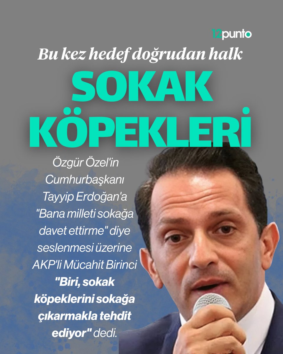 #Repost <a href="/12puntocomtr/">12punto</a>
eski AKP MKYK Üyesi Avukat Mücahit Birinci, Cumhuriyet Halk Partisi (CHP) Genel Başkanı Özgür Özel'in bugün CHP Genel Merkezi'nde yaptığı açıklamanın ardından skandal bir sosyal medya paylaşımında bulundu.

Birinci, Özgür Özel'in AKP'li Cumhurbaşkanı Recep