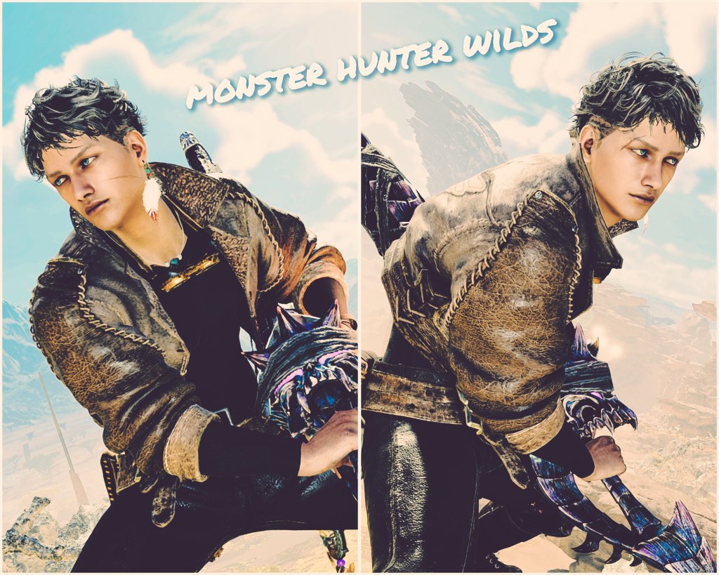 夏に合わせて髪をスッキリさせてみました。
ナタくんの髪型は前から欲しかったんだよね！実装ありがとう(*´▽｀*)ゞ

#MHWilds　#モンハンワイルズ