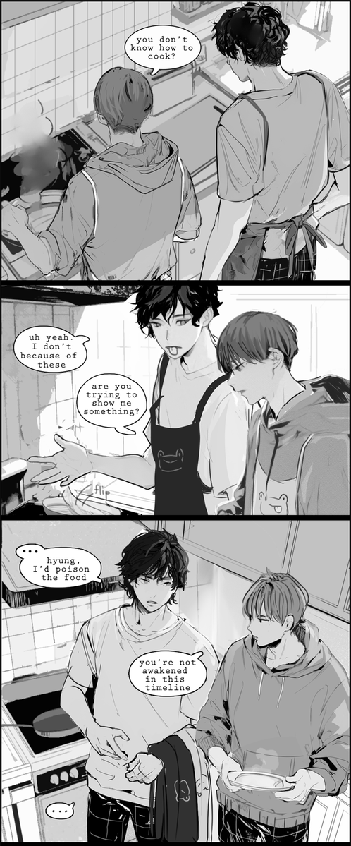 euijaeshoodie's tweet photo. (1/3) here's my tl1 memorial dungeon comic~ #헌조살 loosely based on what I remember of it, I didn't reread the chapter while making this bc then I'd become depressed https://t.co/S9iJwSWUy6
