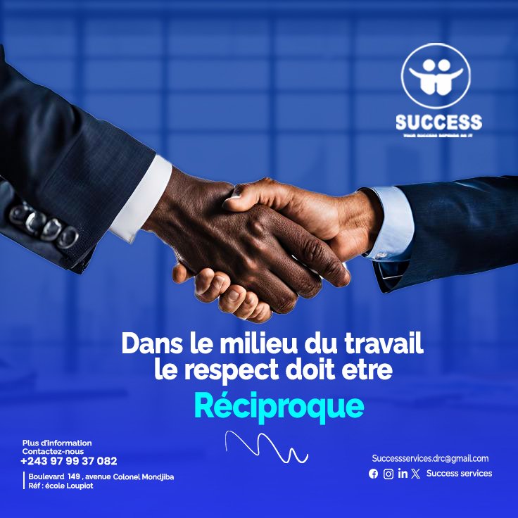 services2065's tweet photo. Dans un milieu professionnel le respect est l’un des atouts majeur pour un bon  service professionnel et ça doit être réciproque 

# Success Services
# LeRespect
# Kinshasa / DR.Congo https://t.co/Uaq5xSNysx