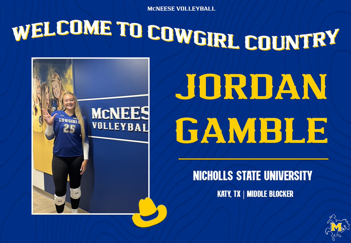 McNeeseVball's tweet image. Welcome to Cowgirl Country, Jordan Gamble! 🤠✨

#GeauxPokes