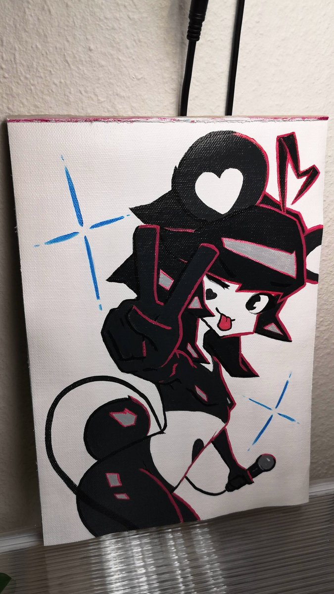 Acrylic attempt 2. A MEGA IDOL! 🎤
<a href="/KenAshcorp/">Ken Ashcorp (𝓷𝓼𝓯𝔀) 🔞 🎤🐰</a> 's oc ofc :3
(how the hell do you take good pictures without giga glare???)