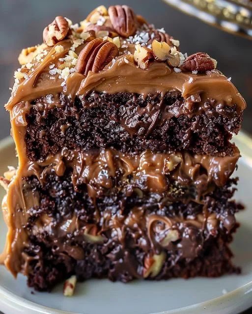 Pecan Caramel Chocolate Cake