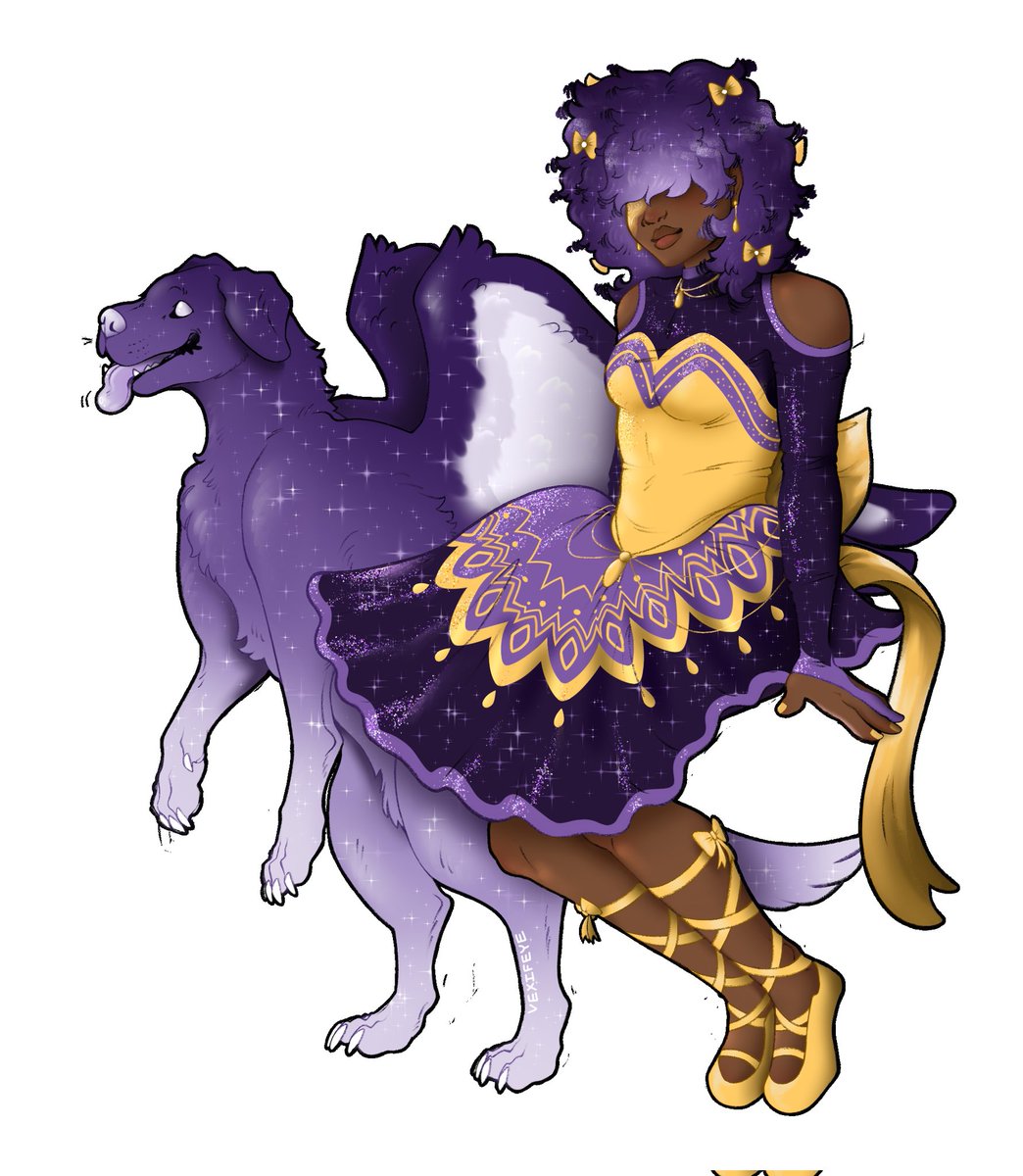 vexifeye's tweet photo. Doubly posting my first attack on my gf!!! This is her characters Wei (as Astra) and Astraeus!!

#art #artfight2025 #artfight #ocart https://t.co/LrprHcAcGq
