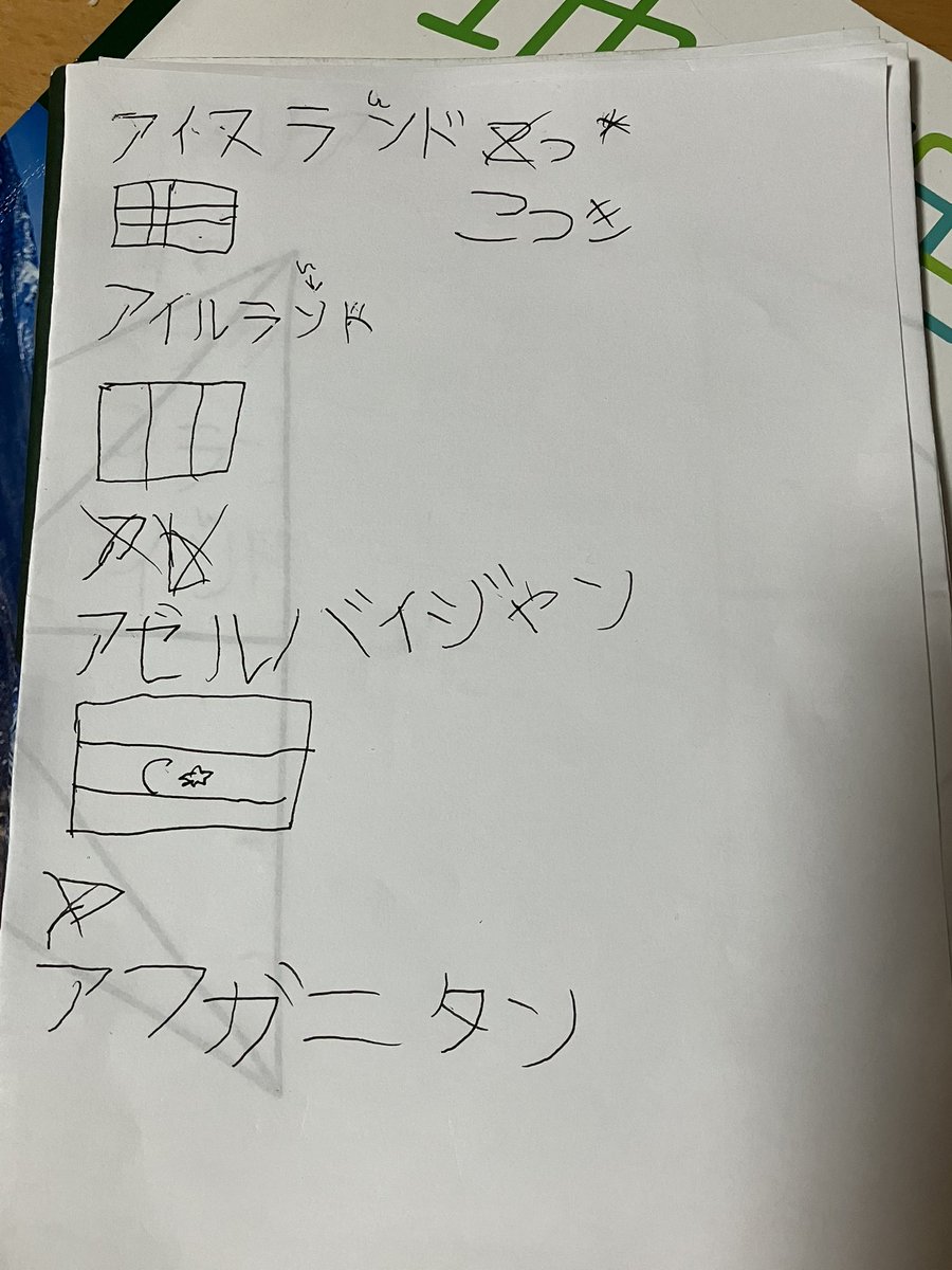 ついに娘が国旗を描き始めた🤭
🇮🇸🇮🇪🇦🇿