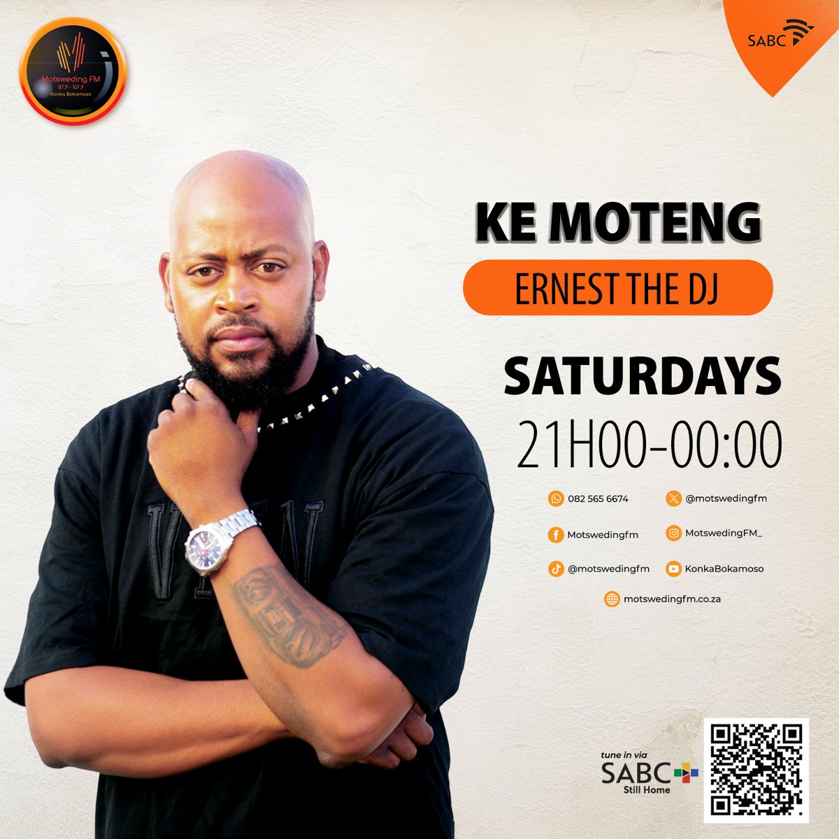 motswedingfm's tweet photo. #KeMoteng le Ernest the DJ  

☎️: 082 565 6674  

📷: https://t.co/bpXxNNGEmG 

SABC +: https://t.co/m3YZ9Vske3 

#MotswedingFM https://t.co/Qsgy3Ksz3l