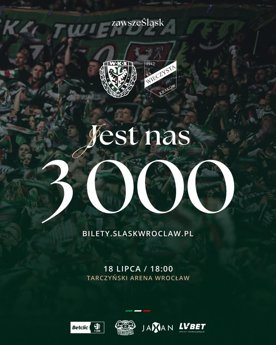 Śląsk Wrocław (@slaskwroclawpl) on Twitter photo Ten licznik dopiero startuje! Za 1⃣2⃣ dni widzimy się na <a href="/TarczynskiArena/">Tarczyński Arena Wrocław</a> 🔜🔥
#ZawszeŚląsk 🇮🇹
🎫 𝗕𝗜𝗟𝗘𝗧𝗬 #ŚLĄWIE ➡️ bit.ly/Bilety_ŚLĄWIE Ten licznik dopiero startuje! Za 1⃣2⃣ dni widzimy się na <a href="/TarczynskiArena/">Tarczyński Arena Wrocław</a> 🔜🔥
#ZawszeŚląsk 🇮🇹
🎫 𝗕𝗜𝗟𝗘𝗧𝗬 #ŚLĄWIE ➡️ bit.ly/Bilety_ŚLĄWIE