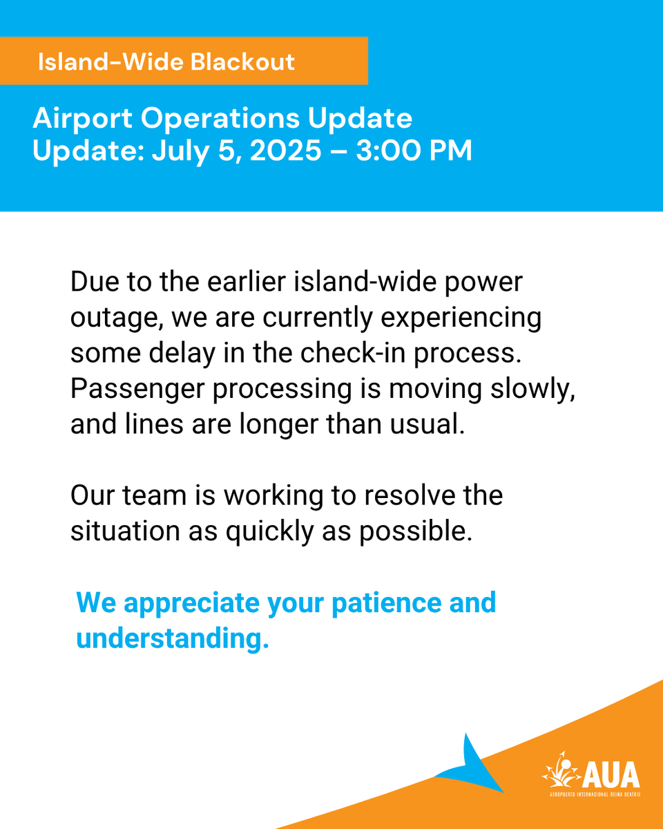 Airport Operations Update

#AUA #ArubaAirport #Aruba