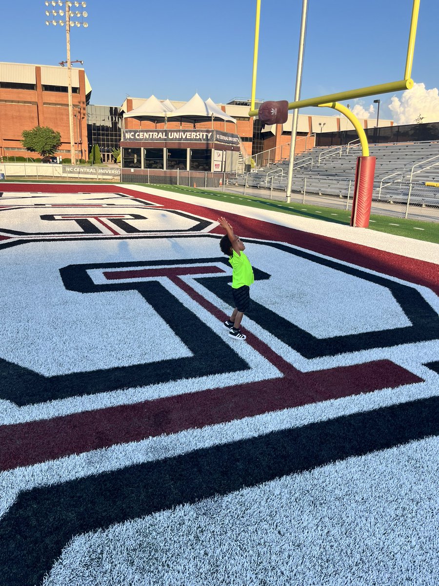 CoachJMann919's tweet photo. ALWAYS GREAT TO BE BACK IN THE NEST HISTORIC O’KELLY-RIDDICK STADIUM‼️ON THE SLOPING HILLS AND VERDANT GREEN 🌳 OF DEAR OLD N.C.C‼️@NCCU_Football #beGREAT | 🦅🏆🦅 #BookOfManning #BullCity https://t.co/elcdWkxEwC