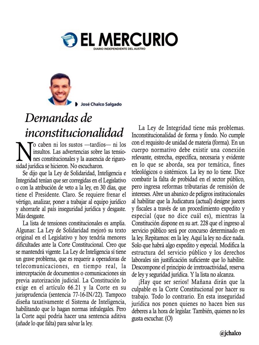 Ni los sustos ni los insultos tardíos
👆🏻Se dijo con claridad todo lo que había que corregir para que las leyes urgentes tengan vigencia y perduren👆🏻Cuidado ahora se diga que la culpa es de la Corte Constitucional por su trabajo🤷🏻‍♂️