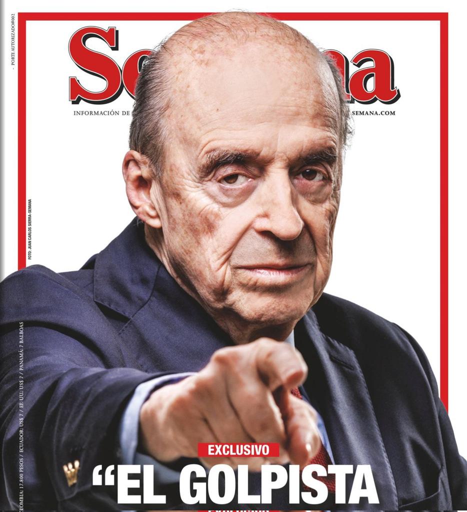 ISAZULETA's tweet photo. SEMANA golpista, sin el menor reparo, le da micrófono a una propuesta de golpe de Estado contra el presidente @petrogustavo.

Mientras tanto, los medios en Colombia han minimizado la gravedad de este hecho. De no ser por la alerta de un medio internacional, habría pasado como una anécdota más.

Peor aún: han preferido amplificar una cortina de humo y desinformación para vincular al presidente con hechos no verificados en Manta, desviando la atención de lo verdaderamente grave.

Los grandes medios de comunicación en Colombia han estado del lado del poder que conspira.