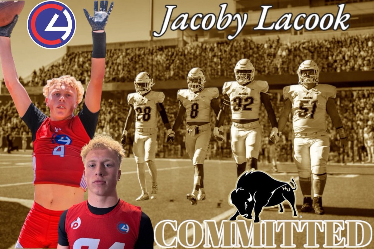 C4 SportsPerformance (@c4sportoklahoma) on Twitter photo 🦬 Congrats to <a href="/LacookJacoby/">Jacoby LaCook</a> COMMITTING to 1 of the Most Prestigious 🏈 Programs in the Country <a href="/Harding_FB/">Harding Football</a>
👦 A Kid That’s been here since 12u & Trusted the ProCess Fully since then Training Year Around.
8️⃣ Becomes our 8th Commit in the 2026 Class
#C4Family
#RecruitTEXOMA 🦬 Congrats to <a href="/LacookJacoby/">Jacoby LaCook</a> COMMITTING to 1 of the Most Prestigious 🏈 Programs in the Country <a href="/Harding_FB/">Harding Football</a>
👦 A Kid That’s been here since 12u & Trusted the ProCess Fully since then Training Year Around.
8️⃣ Becomes our 8th Commit in the 2026 Class
#C4Family
#RecruitTEXOMA