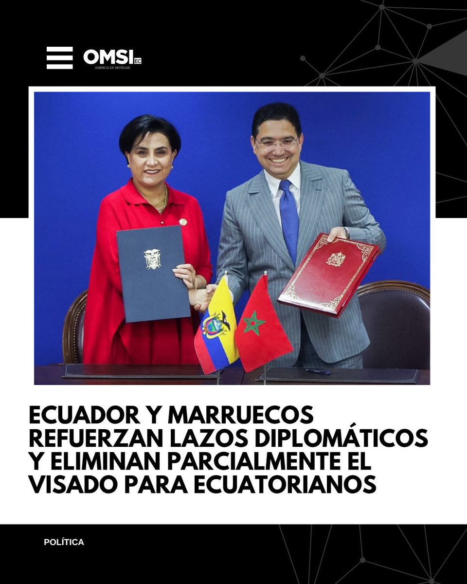 Ecuador y Marruecos firman acuerdos y abren embajada ecuatoriana en Rabat para fortalecer lazos bilaterales.

Entérate: n9.cl/oy0vk