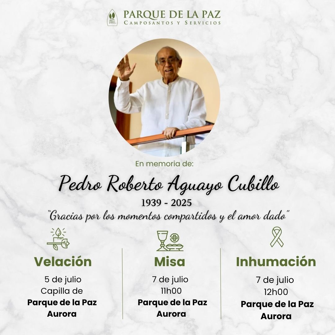 ✝️Falleció hoy el exvicepresidente de la República y presidente ejecutivo de Fundación Ecuador Ing Pedro Aguayo Cubillo.
   Presento a todos sus deudos mi más sincera nota de pesar. Un gran abrazo a toda su familia.
<a href="/UnCafeConJJ/">Un Café con JJ</a> <a href="/PrensaEc1/">PrensaEc</a> <a href="/CafeClub_Lat/">CafeClubTv</a>