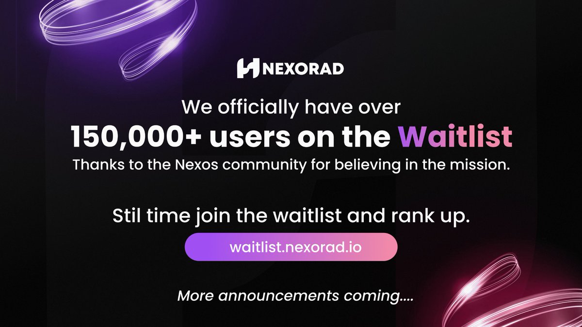 We just hit over 150,000 users on the waitlist! 🚀

This milestone wouldn’t be possible without you , the Nexos who showed up, ranked up, and stayed locked in. 

If you haven’t joined yet, now’s the time.

 The link is in our bio.
Bigger reveals loading...