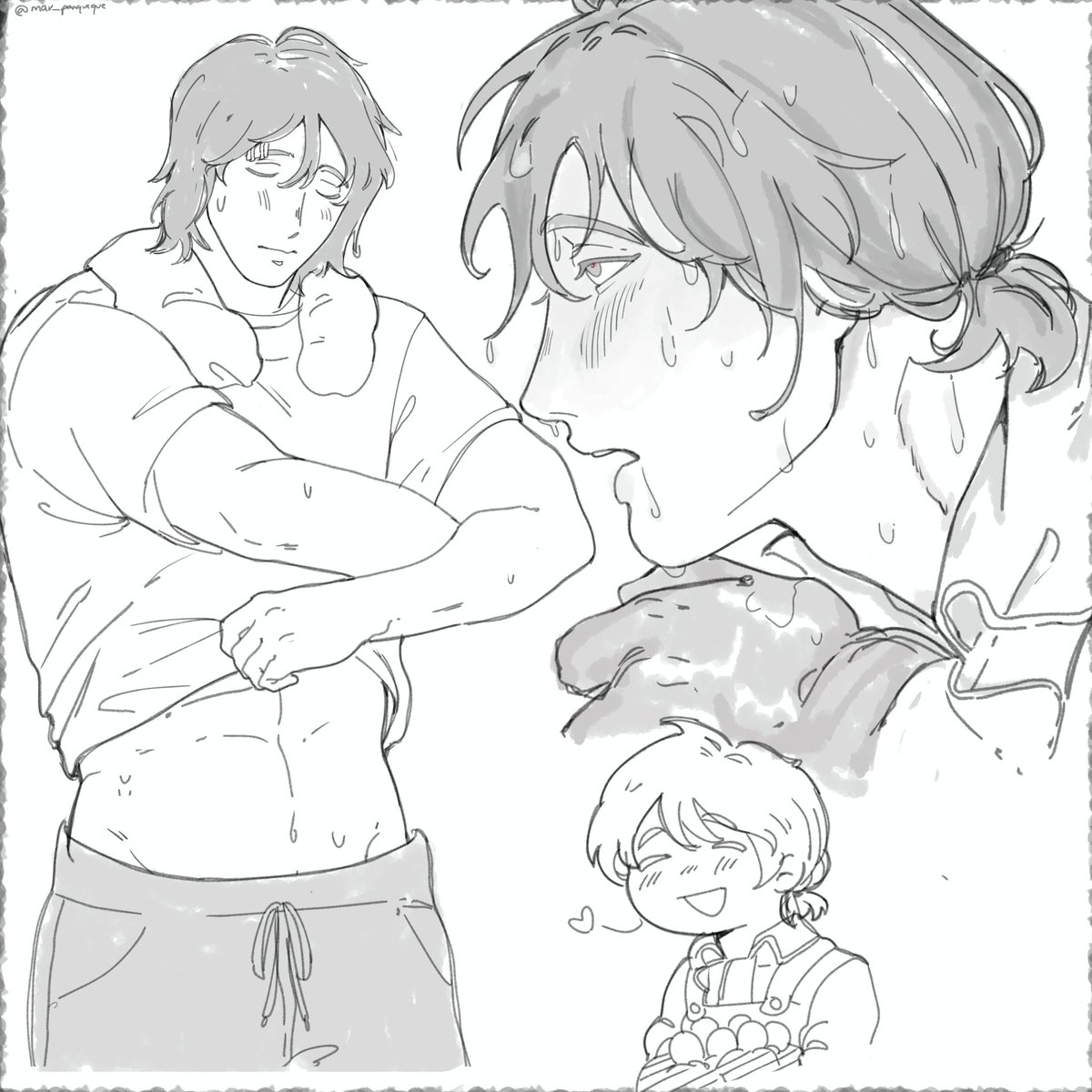 mar_panqueque's tweet photo. Well, little A looks so fine with his hair down. 
#MrAsFarm https://t.co/Rg1cJFWWKi