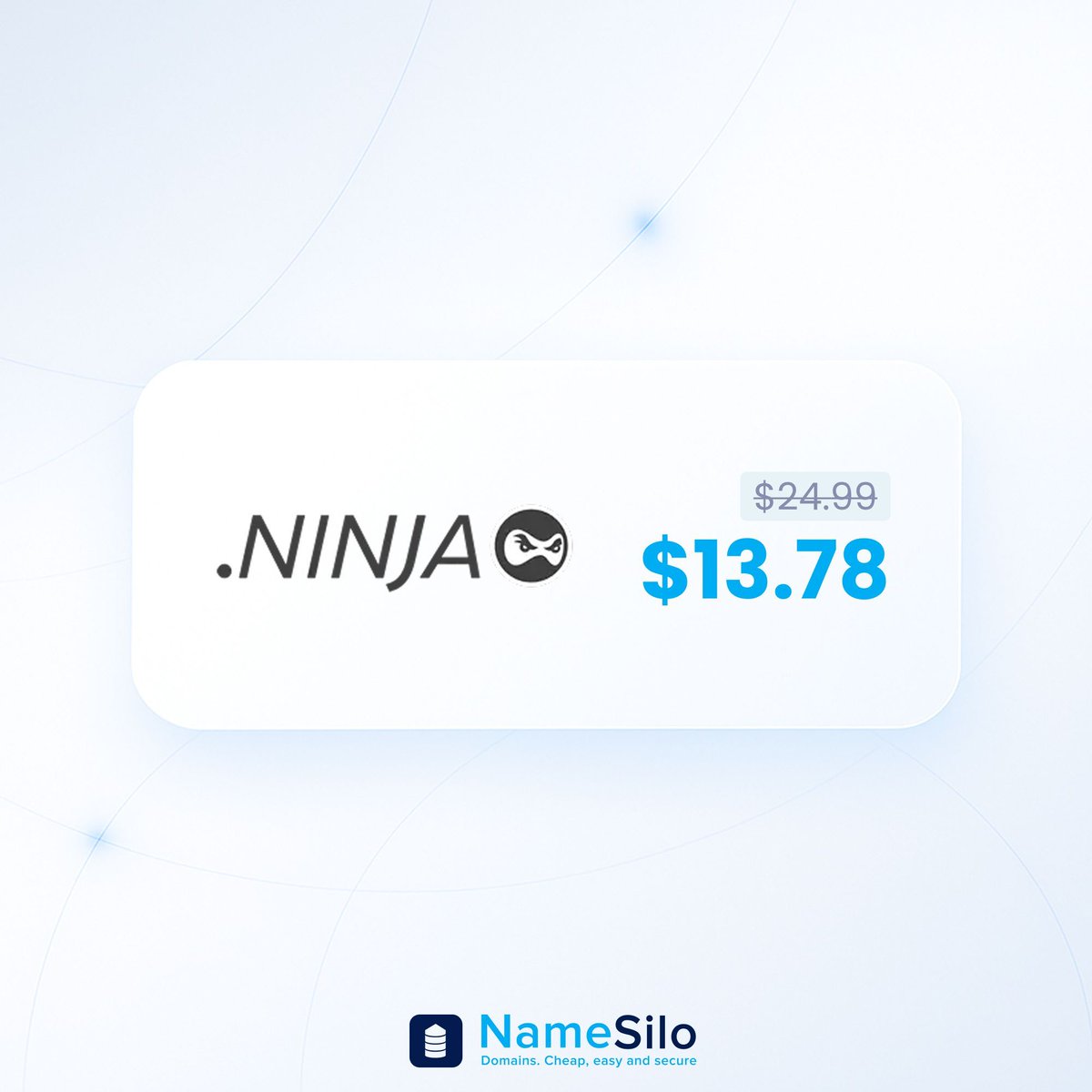 🥷 Move fast, stand out sharp — grab your .NINJA domain for just $13.78 at NameSilo!
Ideal for coders, creators and anyone with stealthy skills. 🥷 buff.ly/kacgGVI 

#DotNinja #DigitalNinja #DomainDeals #NameSilo