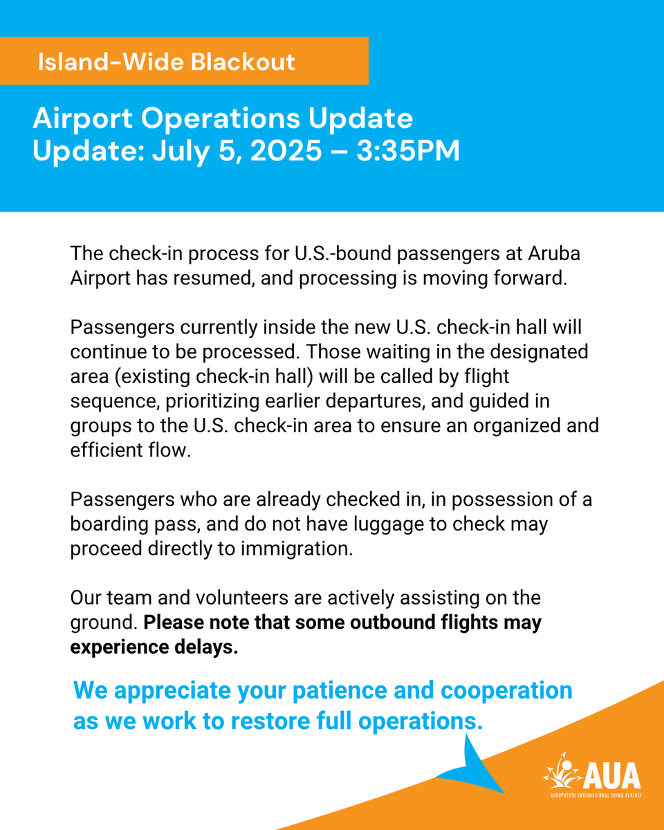 Airport Operations Update

#AUA #ArubaAirport #Aruba