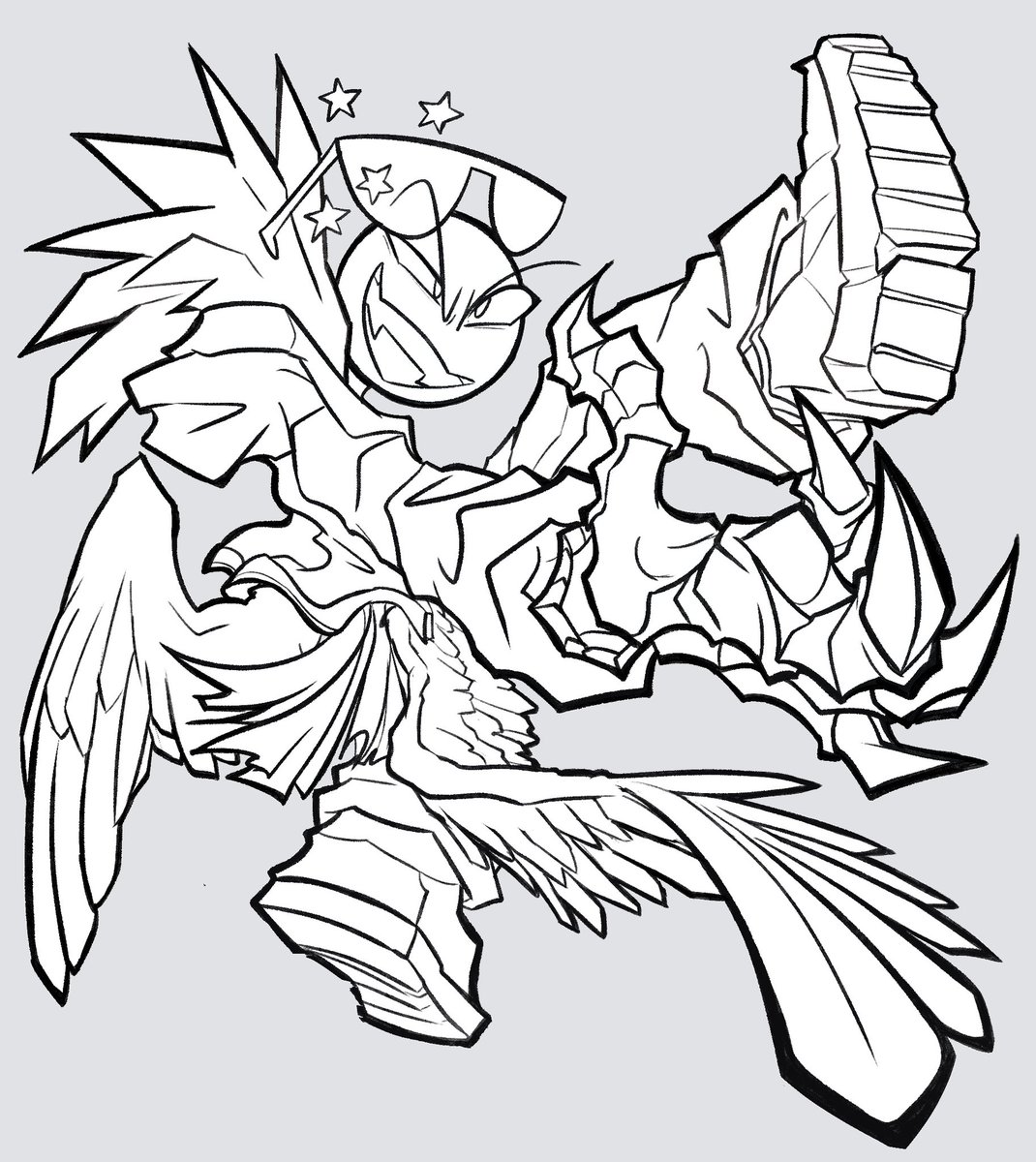 sometimes he likes to show off his wings