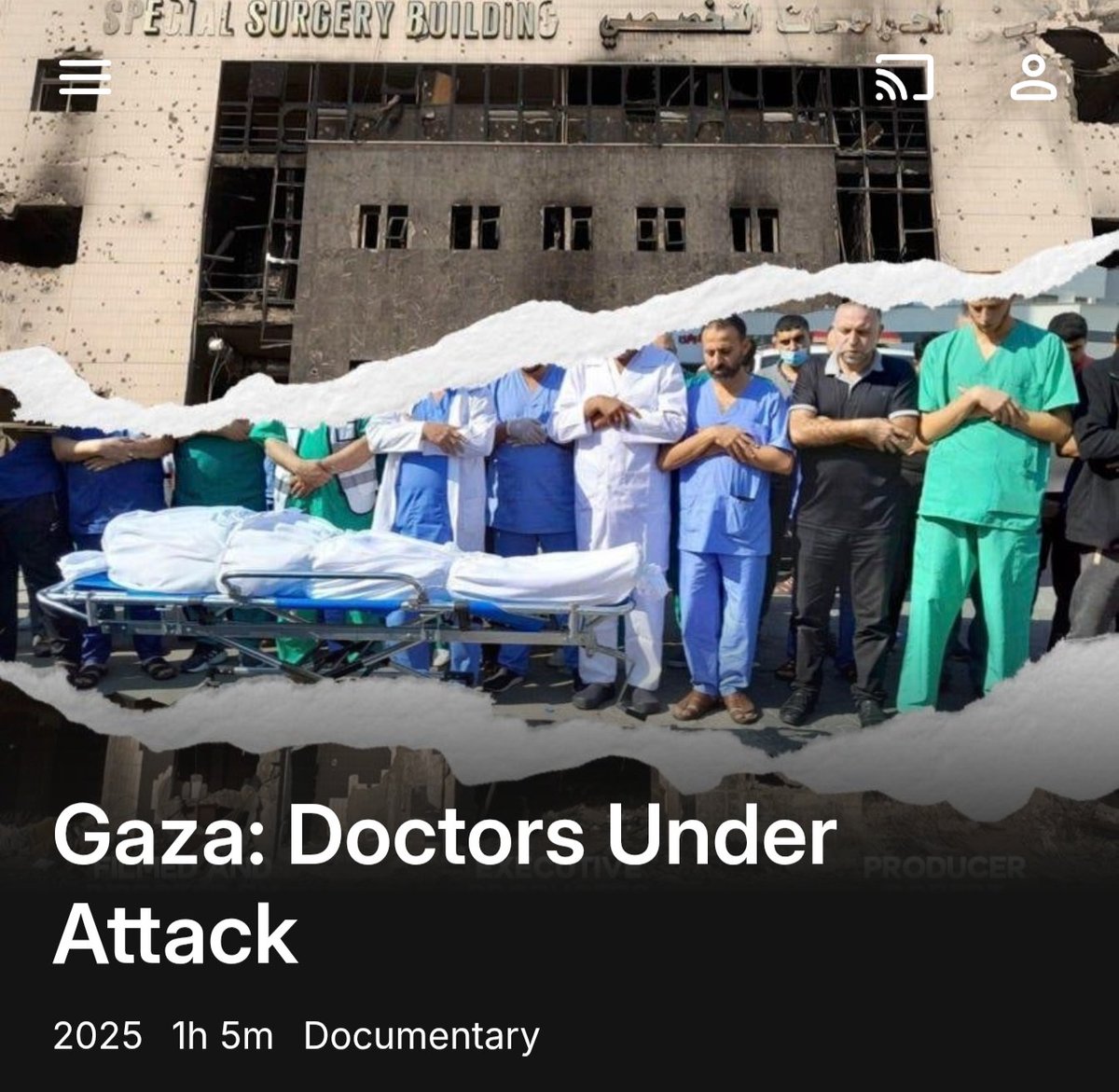Ma pawb yn gwbo' be sy'n digwydd dydi, ond mam bach, newi orffen hwn, a gwarth ar y BBC am beidio bod efo'r asgwrn cefn i'w ddarlledu! #GazaDoctorsUnderAttack #FreePalestine