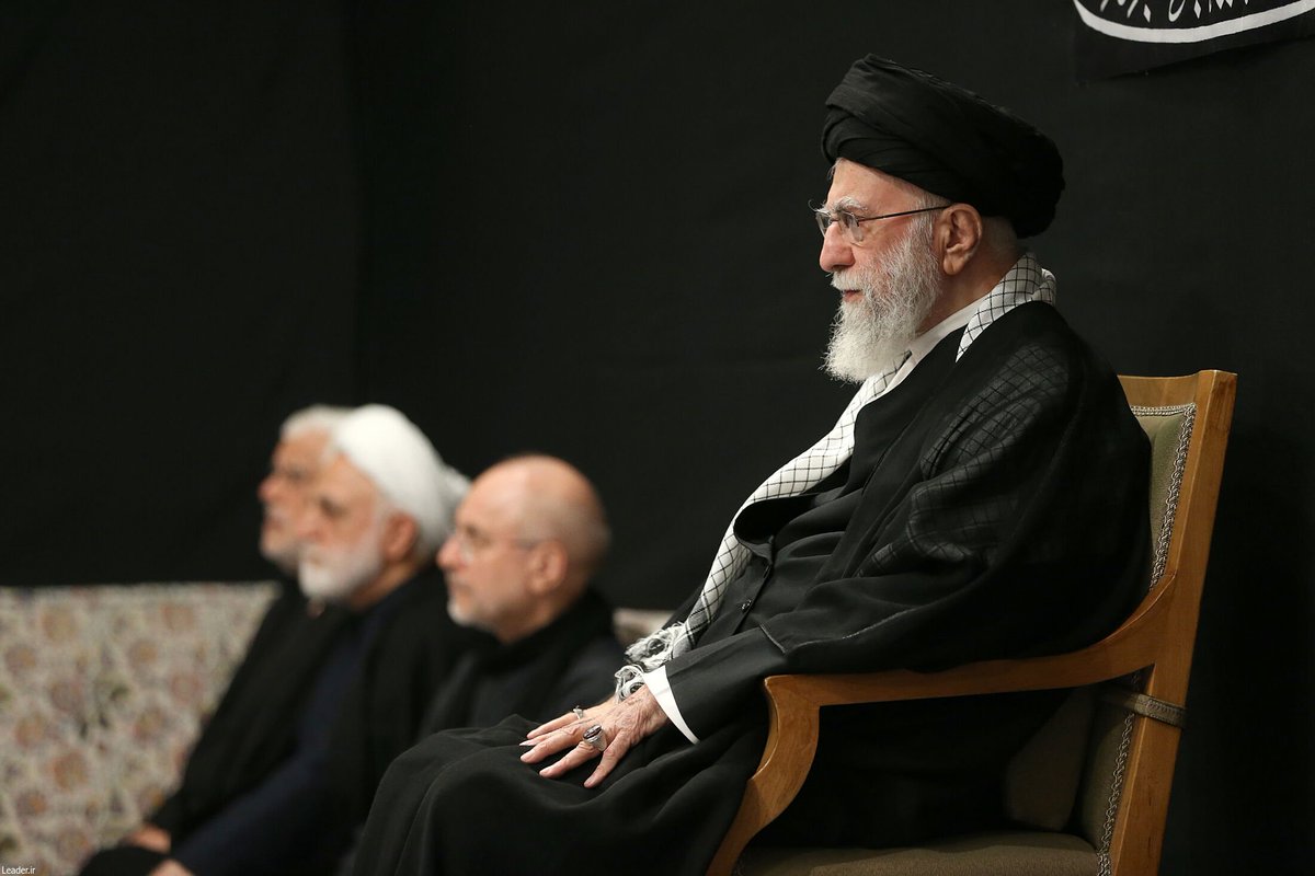 khamenei_ir's tweet image. Tonight's mourning ceremony on the eve of Ashura was held in the presence of Imam Khamenei, July 5, 2025