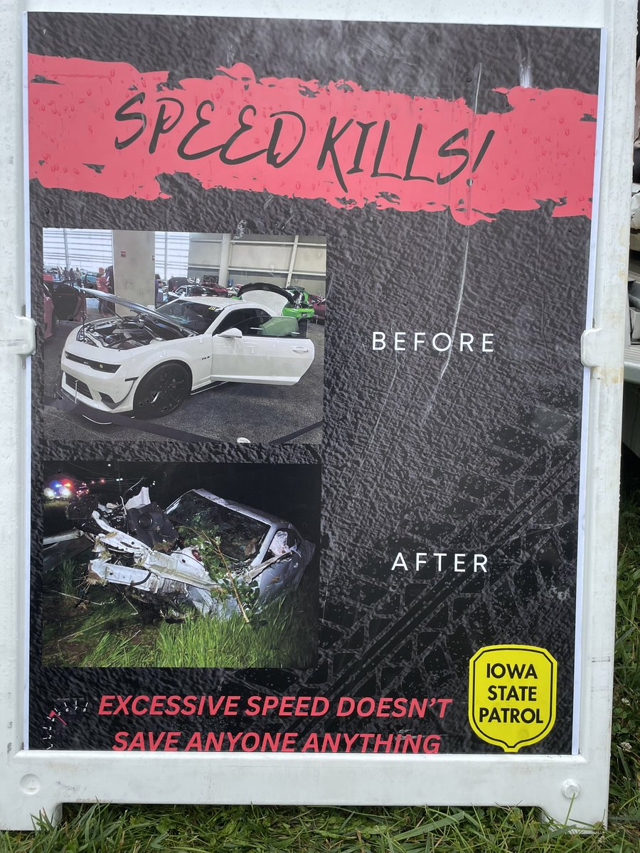 The Devastation of Speed display is at Goodguys this weekend, showing what a 2014 Chevy Camaro looked like BEFORE and AFTER a fatality crash involving 3 teens with speeds up to 150 mph. 

#SpeedKills #GoneTooSoon
