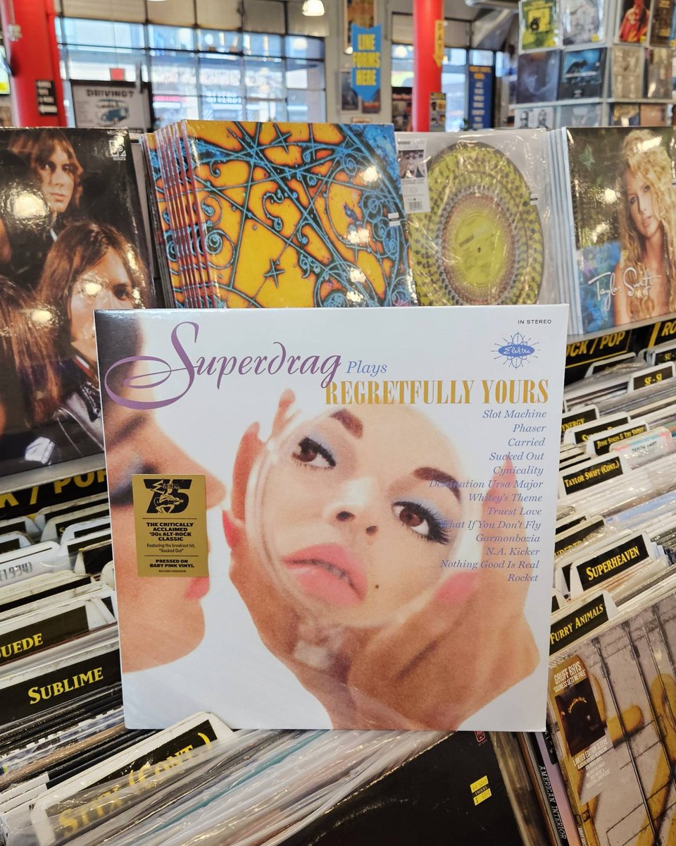 Amoeba Music (@amoebamusic) on Twitter photo Superdrag's 1996 album "Regretfully Yours" was just reissued via <a href="/elektrarecords/">Elektra Entertainment</a> on brick & mortar exclusive, Elektra 75, opaque pink color vinyl! Featuring the hit single "Sucked Out."
Get it here: bit.ly/44yYlI7 Superdrag's 1996 album "Regretfully Yours" was just reissued via <a href="/elektrarecords/">Elektra Entertainment</a> on brick & mortar exclusive, Elektra 75, opaque pink color vinyl! Featuring the hit single "Sucked Out."
Get it here: bit.ly/44yYlI7