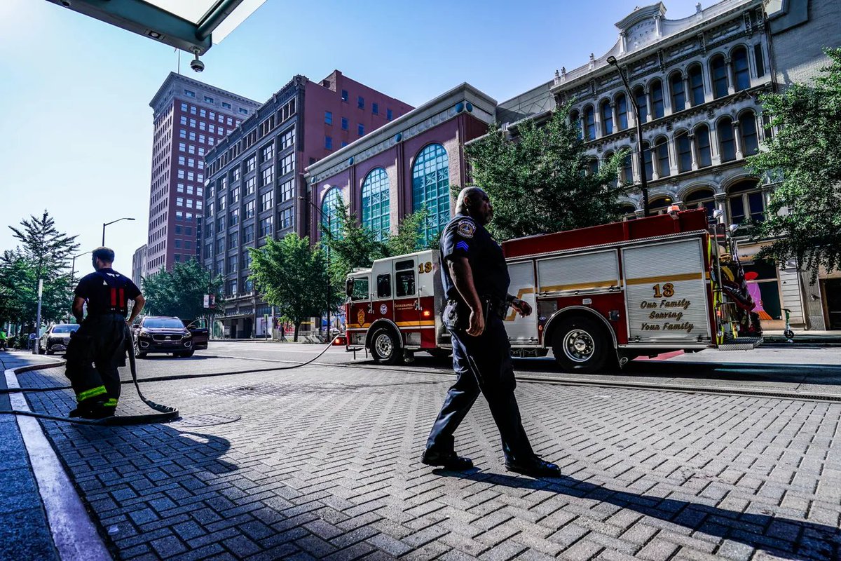 danieloleary_do's tweet image. Per #IndyStar: "A fire crew cleans blood off the walkway in front of The Conrad Hotel the morning after a mass shooting on Saturday, July 5th, 2025, in Indianapolis."  Lalala.  Conrad attracts a lot of $s and contains some prominent residences.  #IndyLeadership (if any)-care yet?