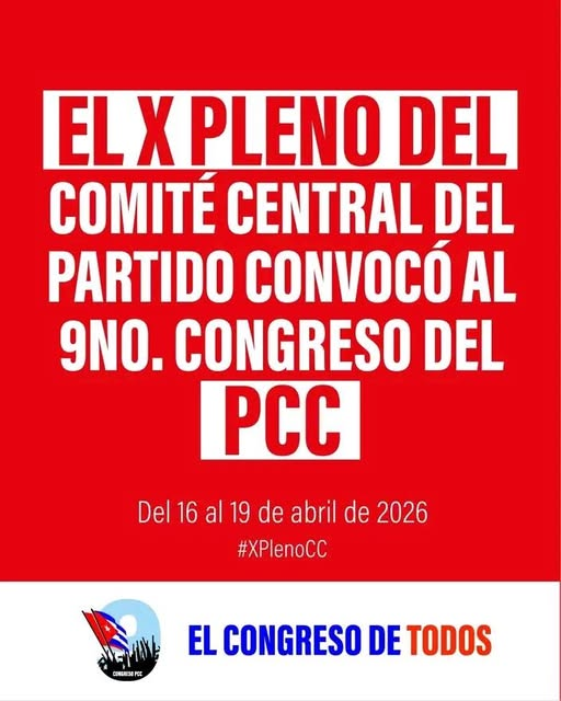 <a href="/DrRobertoMOjeda/">Dr. Roberto Morales Ojeda</a> <a href="/DiazCanelB/">Miguel Díaz-Canel Bermúdez</a> <a href="/PartidoPCC/">Partido Comunista de Cuba</a> <a href="/PresidenciaCuba/">Presidencia Cuba 🇨🇺</a> <a href="/IzquierdaUnida/">Izquierda Unida🔻🇵🇸</a> <a href="/DeZurdaTeam_/">DeZurdaTeam 📳</a> <a href="/MeyvisEstevezE/">Meyvis Estevez Echevarría</a> <a href="/GHNordelo5/">Gerardo Hdez. Nordelo</a> <a href="/cubacooperaven/">Brigada Médica Cubana en Venezuela</a> <a href="/unidad_central/">Unidad Central de Cooperación Médica</a> <a href="/cubadebatecu/">Cubadebate</a> El #9noCongresoPCC del <a href="/PartidoPCC/">Partido Comunista de Cuba</a> , que realizaremos del 16 al 19 de abril de 2026, será de todo el pueblo de #Cuba #UnidosXCuba #CubaVencerá 
#9noCongresoPCC 

#XPlenoCC #YoSigoAMiPresidente <a href="/DiazCanelB/">Miguel Díaz-Canel Bermúdez</a>