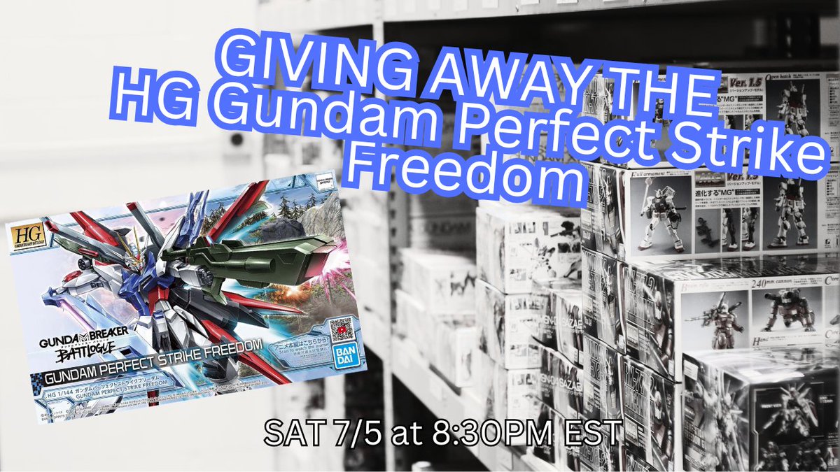 Join us tonight on YouTube as Nick continues applying water slide decals on the 30MM EAV Sub Machine.  One lucky viewer will win the the HG Gundam Perfect Strike Freedom!

youtube.com/live/DG5BkjTUD…