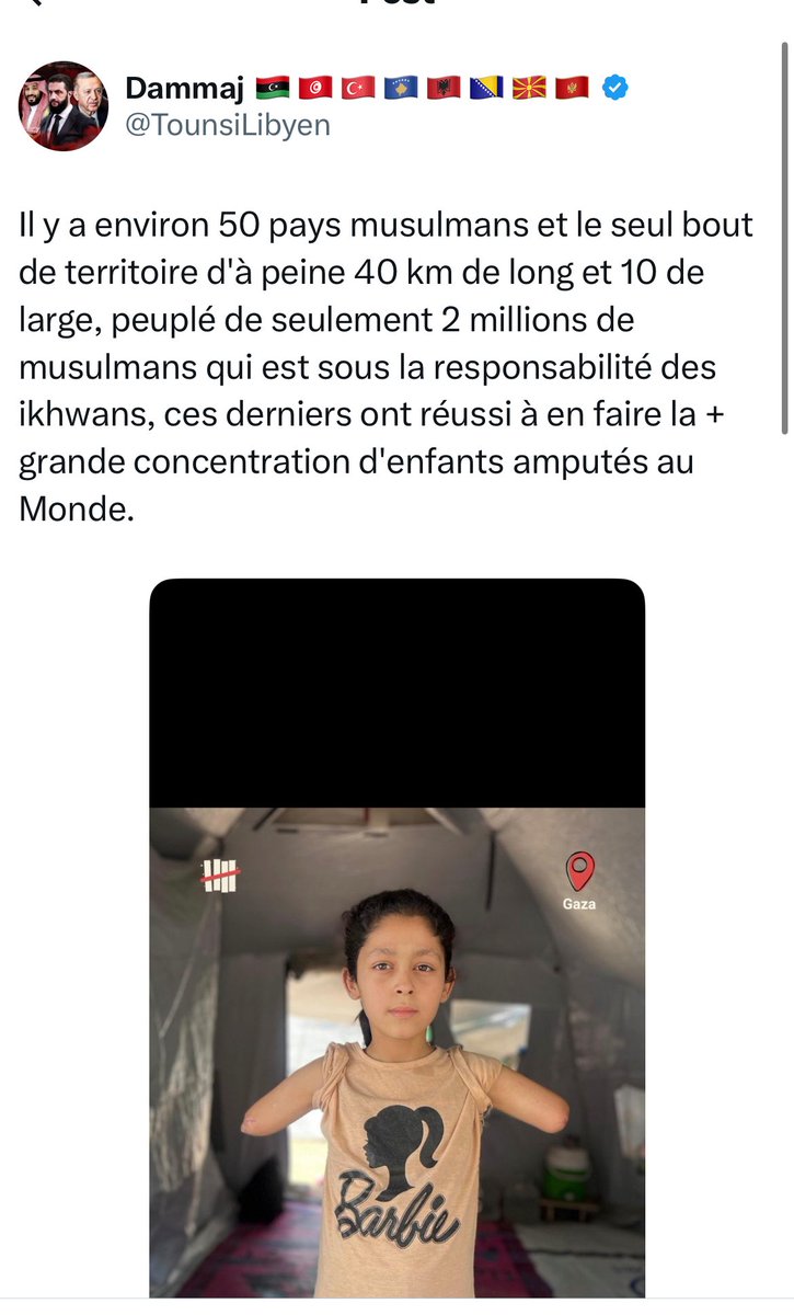 En « bon » madkhali ce zindiq est censé être contre la diffusion d’image de filles …
Mais pour l’intérêt de son tweet ignoble il n’hésite pas !

Tout est permis pour blâmer les musulmans et excuser leurs agresseurs.

Qu’Allah te Châtie d’un châtiment à la hauteur de ton tweet