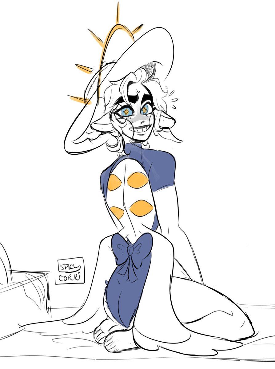 Angel!Luci's been waiting for you at the beach silly! 

Did... you forget? ITS COOL IF YOU DID HE GETS IT! You're an important person with better things to do than play around in the sand with him, it was a silly idea anyway, DUH Lucifer, haha--

#lucifermorningstar #hazbinhotel