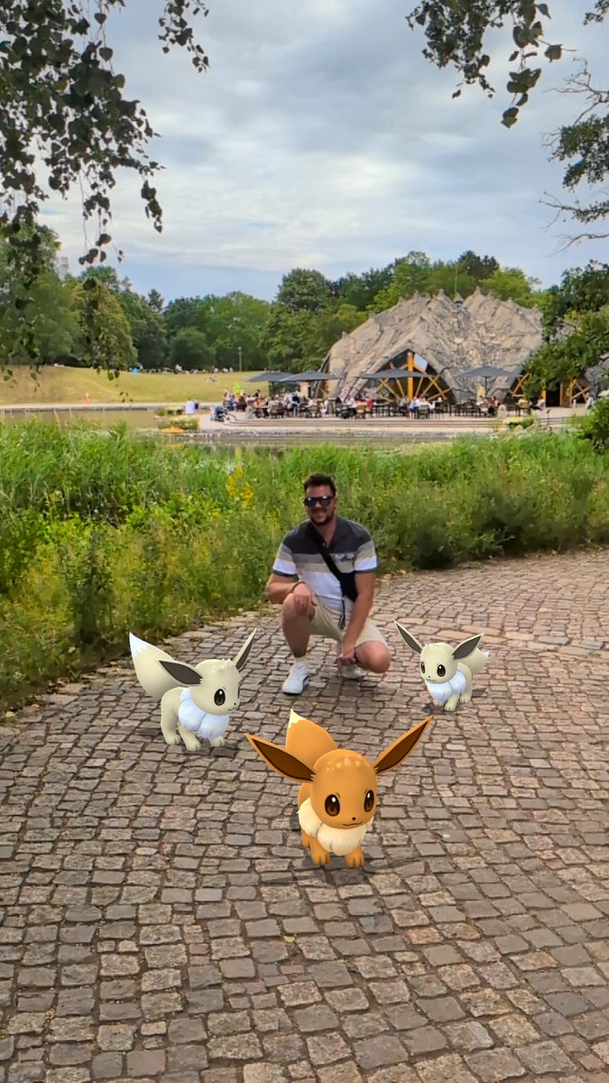 Teezkut's tweet photo. Had an amazing Eevee community day in a park some of you may recognize... Cute little stroll down the memory lane, when visiting GoFest Berlin Brother park from 2022! They have updated so many pathways and overall park... it's a crime not to have another GoFest there!!! #commday https://t.co/NE3A7S2qRL