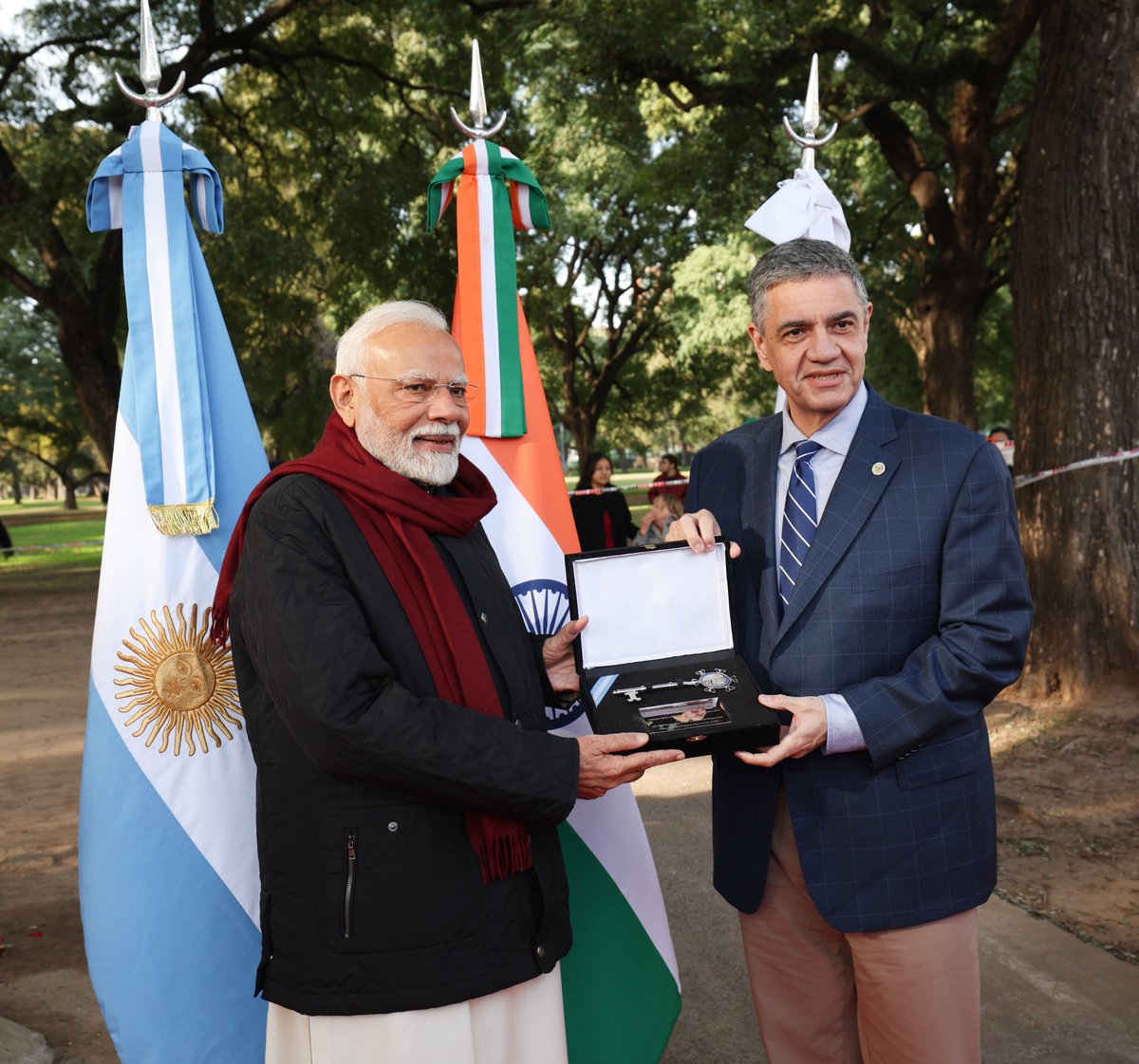 narendramodi_in (@narendramodi_in) on Twitter photo PM <a href="/narendramodi/">Narendra Modi</a> was presented the Key to the City of Buenos Aires from Mr. <a href="/jorgemacri/">Jorge Macri</a>, Chief of the City Government of Buenos Aires. PM <a href="/narendramodi/">Narendra Modi</a> was presented the Key to the City of Buenos Aires from Mr. <a href="/jorgemacri/">Jorge Macri</a>, Chief of the City Government of Buenos Aires.