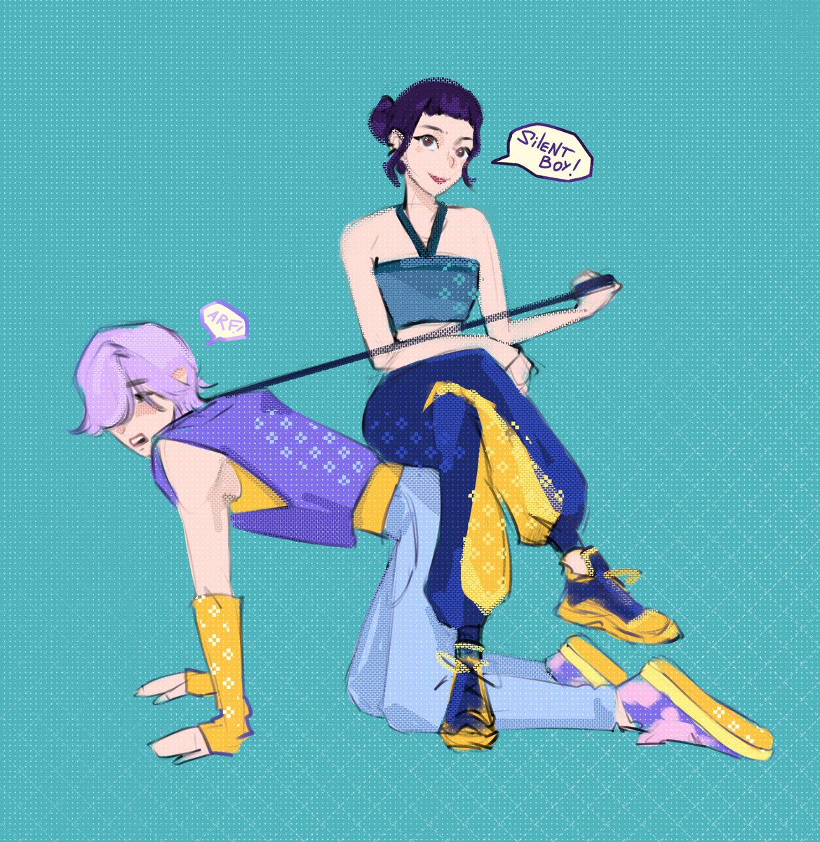 asaisxart's tweet image. fast sketch of Zoey and Mystery, cuz I’m obsessed
#KPOPDEMONHUNTERS #zoeystery