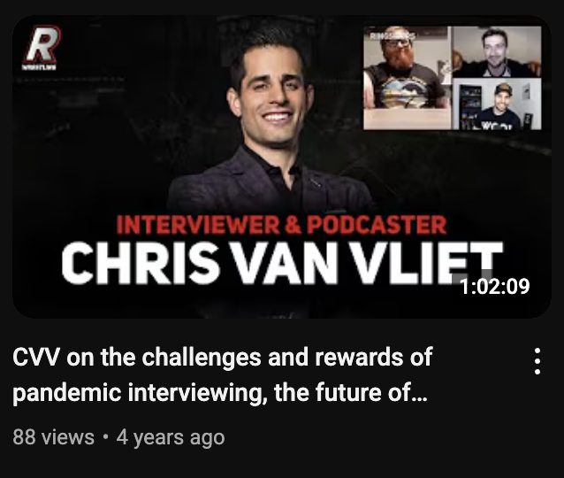 Going through old interviews and just rewatched one with <a href="/ChrisVanVliet/">Chris Van Vliet</a> - what a guy! Between both they only have about 150 views but it's never about the views. We just love speaking to great people and CVV is one of the best.